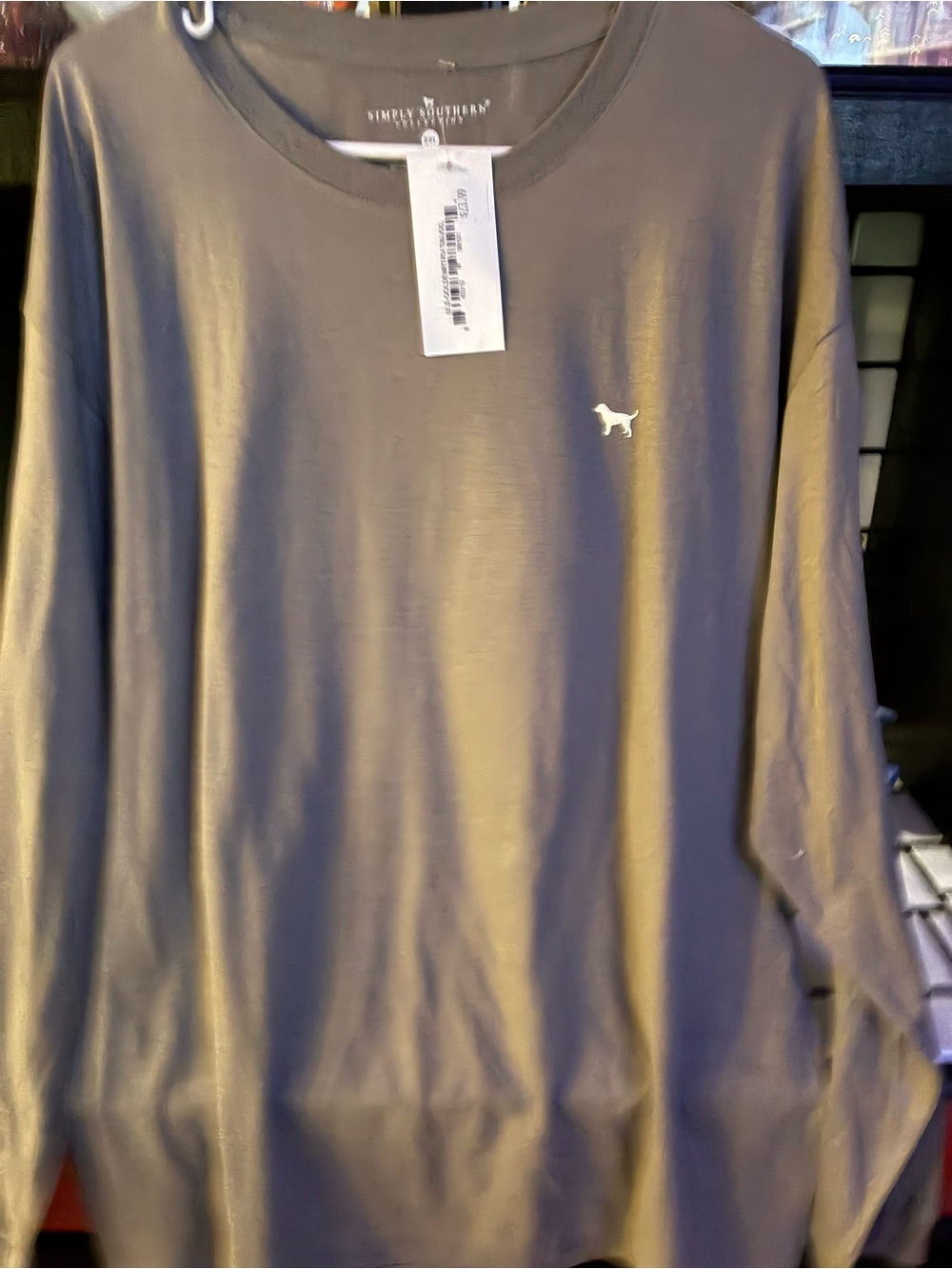 NWT 2XL Simply Southern Men’s Crewneck Sweater - Tan with White Logo